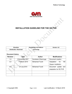 Installation Guideline HD PVR