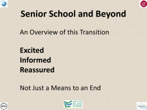 Senior School and Beyond