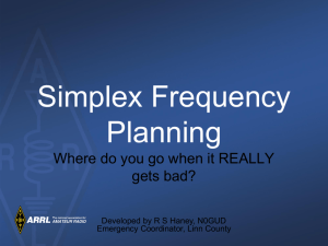 Planning Simplex Frequencies