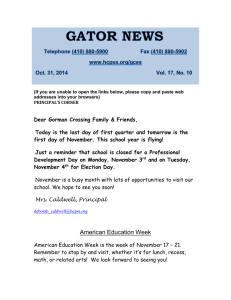 GATOR NEWS Oct. 31, 2014 - Gorman Crossing Elementary