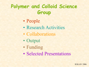 Polymer and Colloid Science