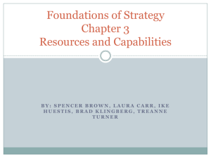 Foundations of Strategy Chapter 3 Resources and Capabilities