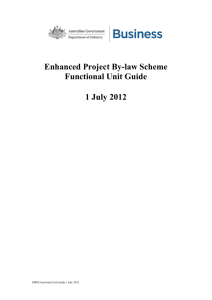 Enhanced Project By-law Scheme Functional Unit