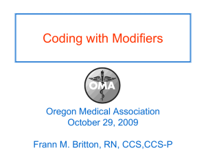 Coding with Modifiers - Oregon Medical Association