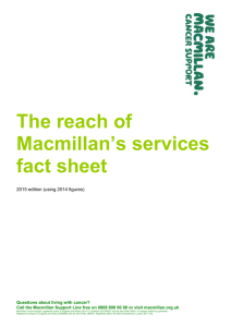 The reach of Macmillan's services fact sheet