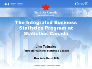 The Integrated Business Statistics Program at Statistics Canada