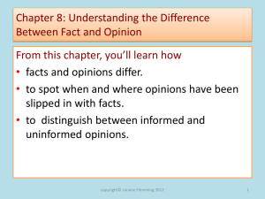Chapter 8: Understanding the Difference Between Fact and Opinion
