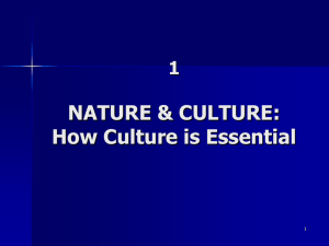 1. Nature and Culture