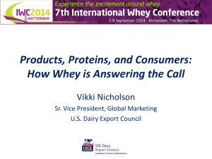 Products, Proteins, and Consumers: How Whey is Answering the Call
