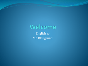 Welcome 10A Intro 2014 2 - blaugrundenglish