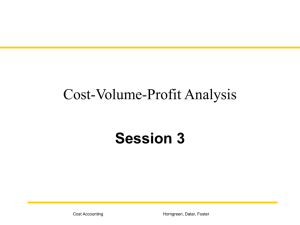 Cost terms, cost purposes and cost-volume