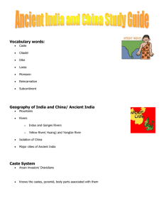 Ancient India and China Study Guide Vocabulary words