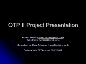 OTP-II-Presentation - Networked Software Systems Laboratory