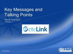 Initial Key Messages and Talking Points (Feb. 2012)