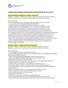 current nationwide engineering opportunities as of 1/23/15