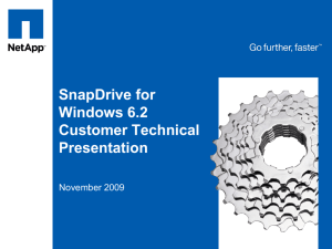 SnapDrive 6.0 for Windows SE Presentation