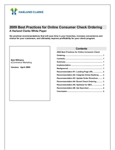 2009 Best Practices for Online Consumer Check