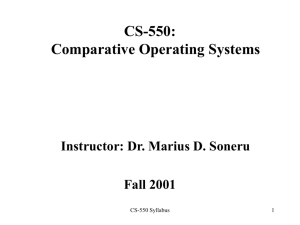 CS550 – Comparative Operating Systems