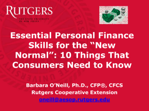 The New Normal: Ten Personal Finance Challenges and Solutions
