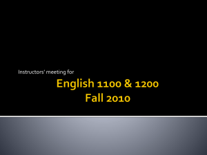 English 1100 & 1200 Fall 2010