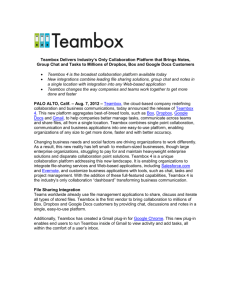 Teambox Delivers Industry's Only Collaboration Platform that Brings