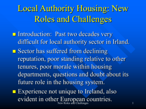 Local Authority Housing: New Roles and Challenges