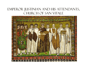 Emperor Justinian and his attendants, Church of San Vitale