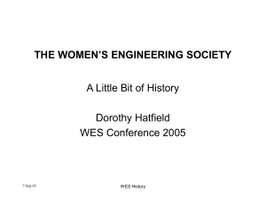 WES History Now and Then - Women's Engineering Society