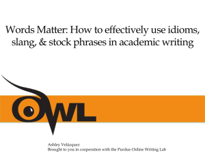 Words Matter: How to Effectively Use Idioms, Slang, & Stock Phrases