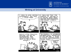 Writing at university tends to use complexity