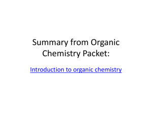 Summary from Organic Chemistry Packet: