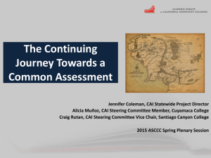 Common Assessment Initiative Update
