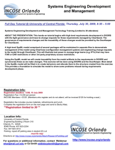 SysML Tutorial Flyer - University of Central Florida