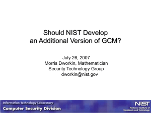 Should NIST Develop an Additional Version of GCM?