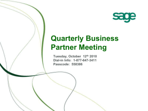 Quarterly Business Partner Webcast