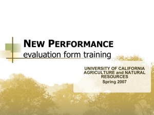 new performance evaluation form training