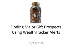 Finding Major Gift Prospects Using WealthTracker Alerts