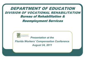 The BRRS Web Portal - Florida Division of Vocational Rehabilitation