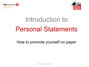 Personal Statement Workshop