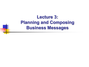 Lecture 2: Planning and Composing Business Messages