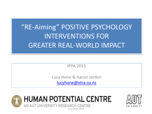 re-aiming positive psychology interventions for