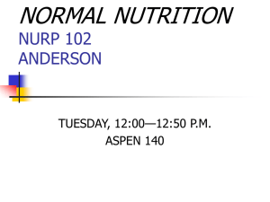 NORMAL NUTRITION NURP 102 ANDERSON