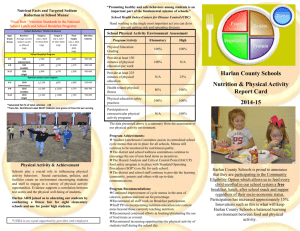 Harlan County Schools Nutrition & Physical Activity Report Card for