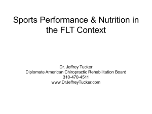Sports Nutrition - Dr. Jeffrey Tucker