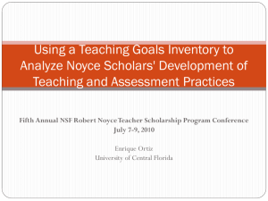 Using a Teaching Goals Inventory to Analyze Noyce Scholars