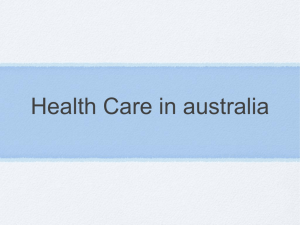 healthcare in australia - SCSC VCE Health and Human Development