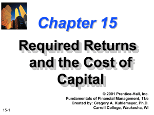 Chapter 15 -- Required Returns and the Cost of Capital