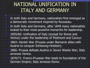 The Unification of Italy and Germany