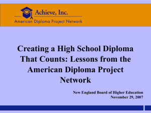 American Diploma Project - New England Board of Higher Education