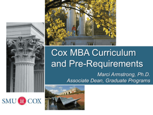 Cox MBA Curriculum and Pre